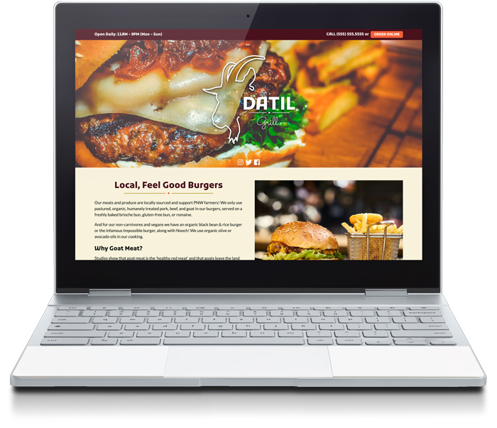 Datil Grill Website Design